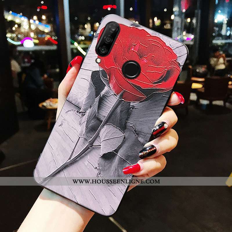 Housse Huawei P30 Lite Silicone Protection Tout Compris Fluide Doux Rose Incassable Coque