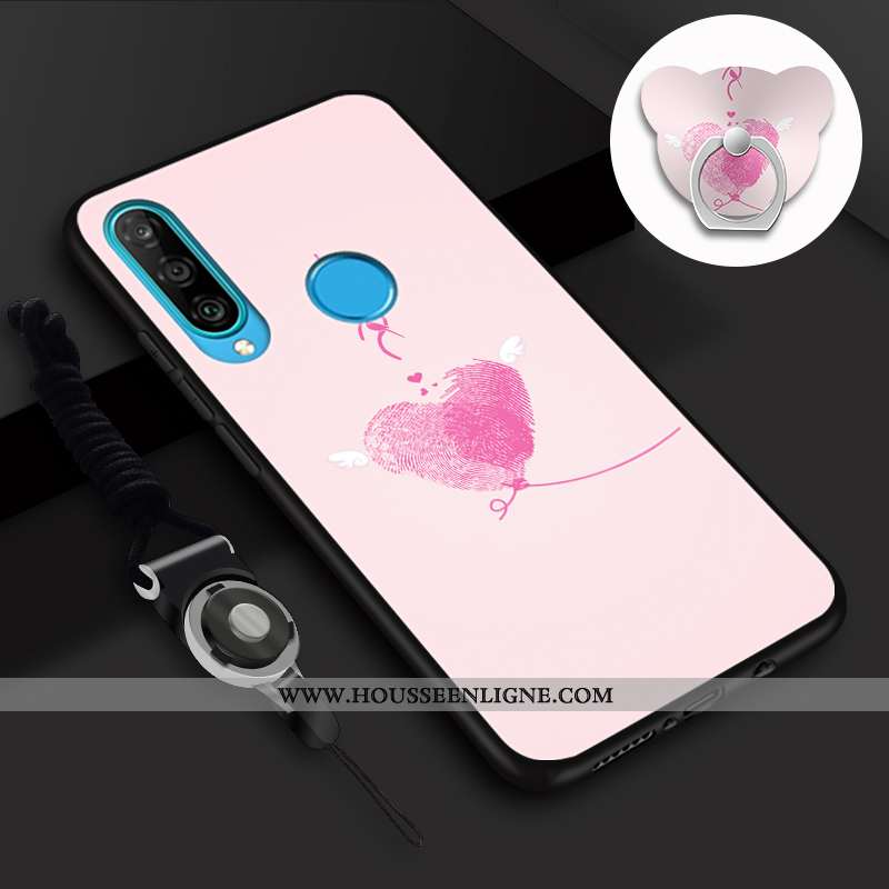 Housse Huawei P30 Lite Tendance Fluide Doux Charmant Coque Téléphone Portable Incassable Mode Rose