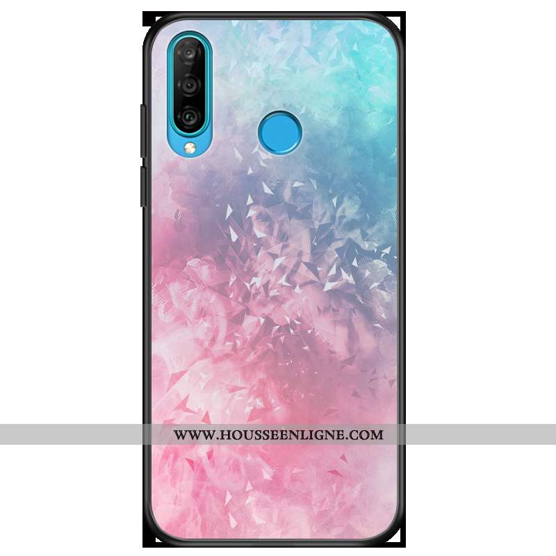 Housse Huawei P30 Lite Tendance Fluide Doux Charmant Coque Téléphone Portable Incassable Mode Rose