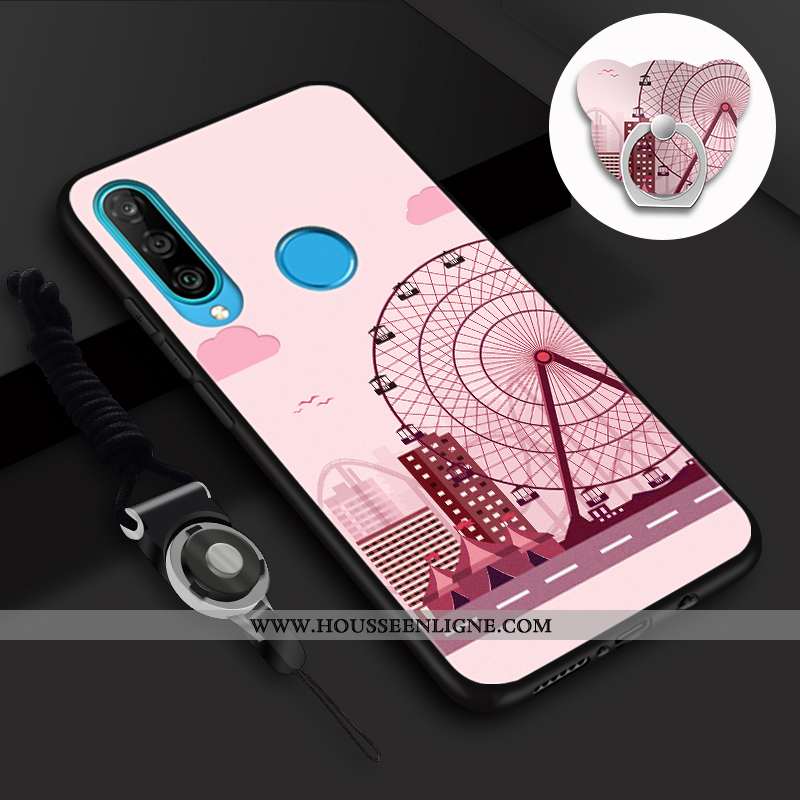 Housse Huawei P30 Lite Tendance Fluide Doux Charmant Coque Téléphone Portable Incassable Mode Rose