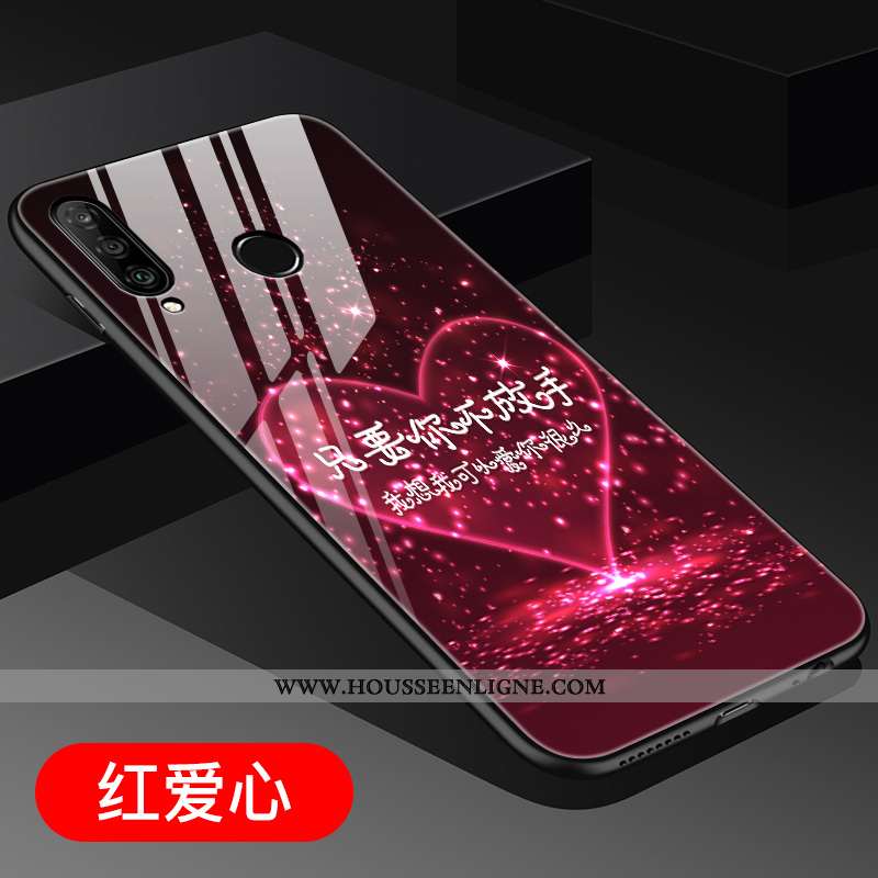 Housse Huawei P30 Lite Tendance Verre Personnalité Rouge Charmant Clair Dimensionnel