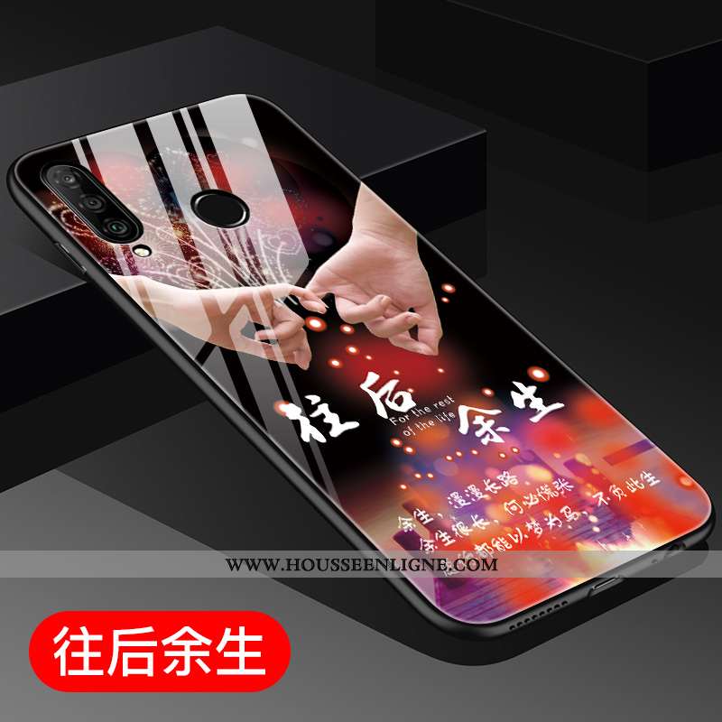 Housse Huawei P30 Lite Tendance Verre Personnalité Rouge Charmant Clair Dimensionnel