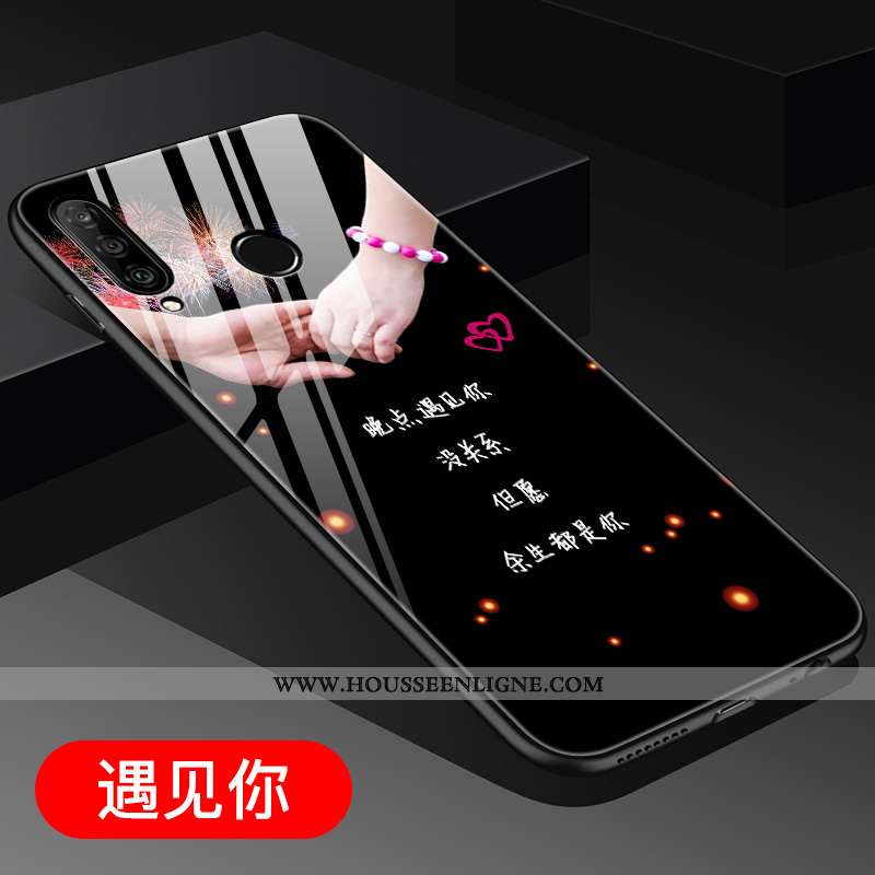 Housse Huawei P30 Lite Tendance Verre Personnalité Rouge Charmant Clair Dimensionnel