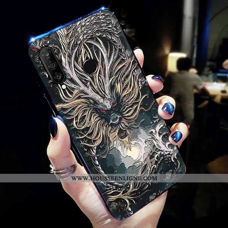 Housse Huawei P30 Lite Xl Créatif Protection Noir Jeunesse Personnalité Téléphone Portable Petit