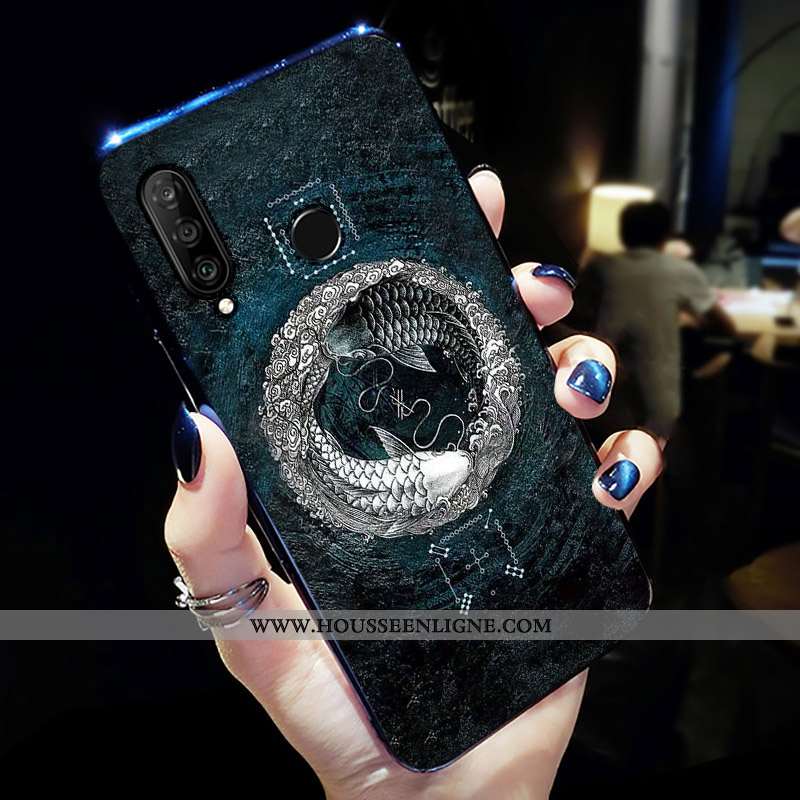 Housse Huawei P30 Lite Xl Créatif Protection Noir Jeunesse Personnalité Téléphone Portable Petit