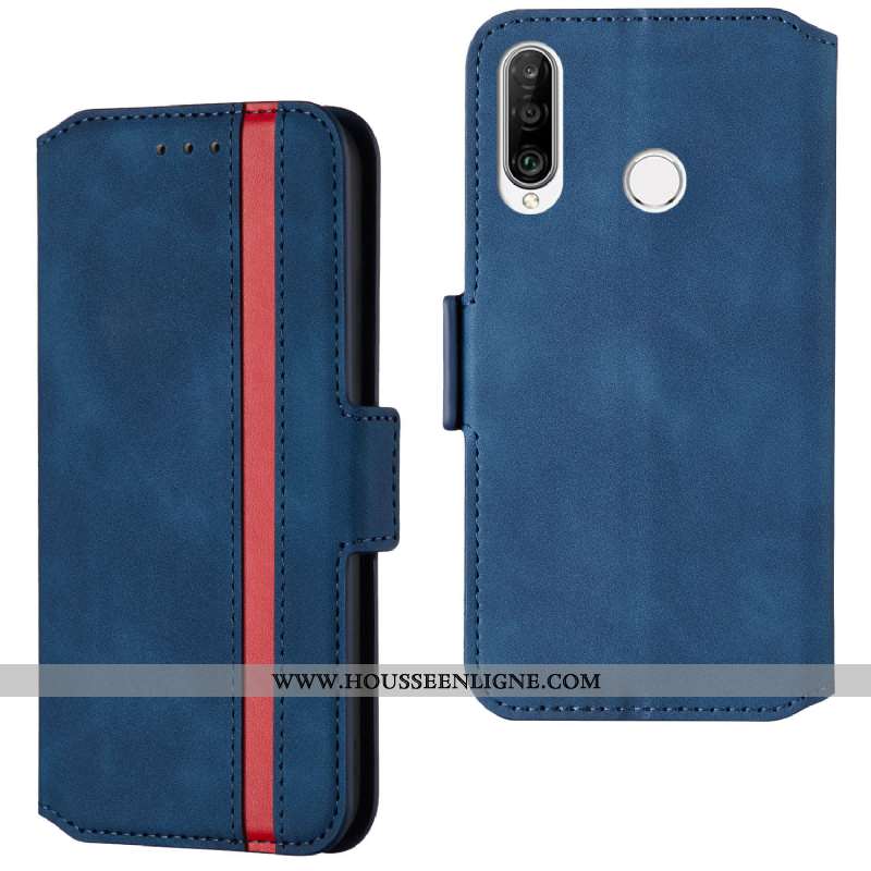 Housse Huawei P30 Lite Xl Cuir Rouge Membrane Tempérer Coque Luxe