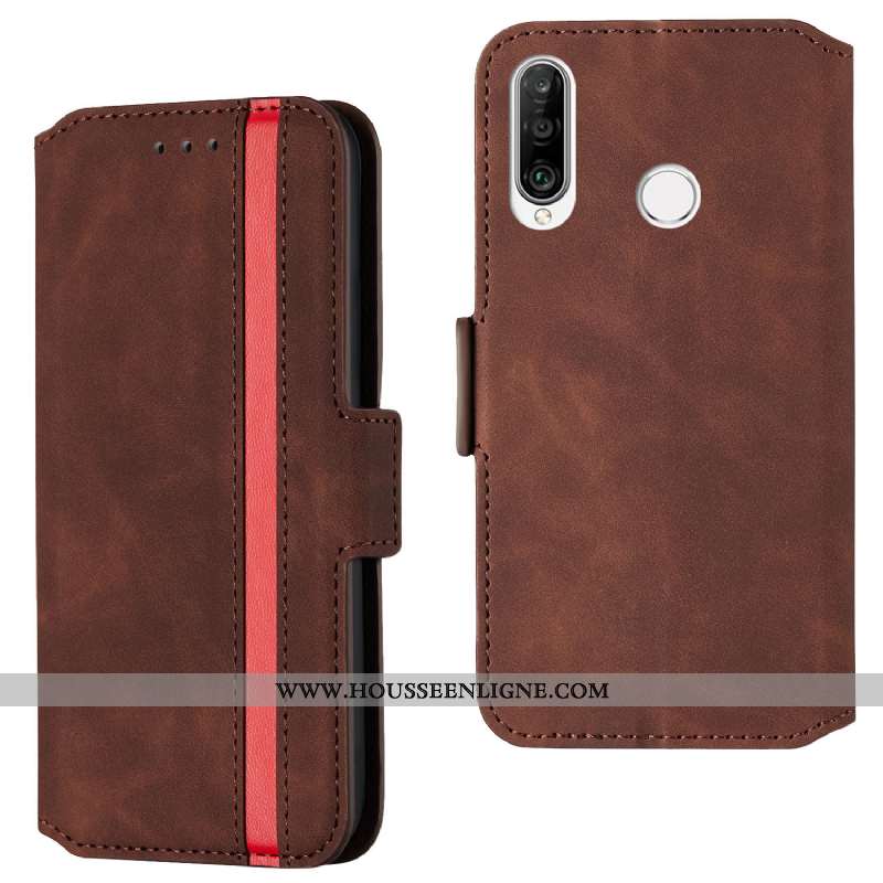 Housse Huawei P30 Lite Xl Cuir Rouge Membrane Tempérer Coque Luxe