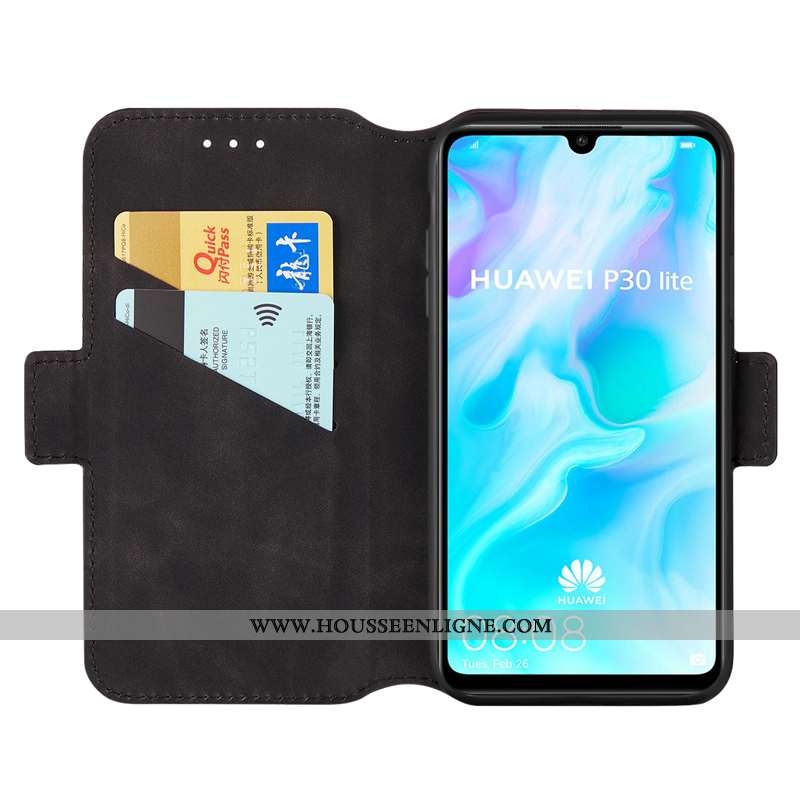Housse Huawei P30 Lite Xl Cuir Rouge Membrane Tempérer Coque Luxe