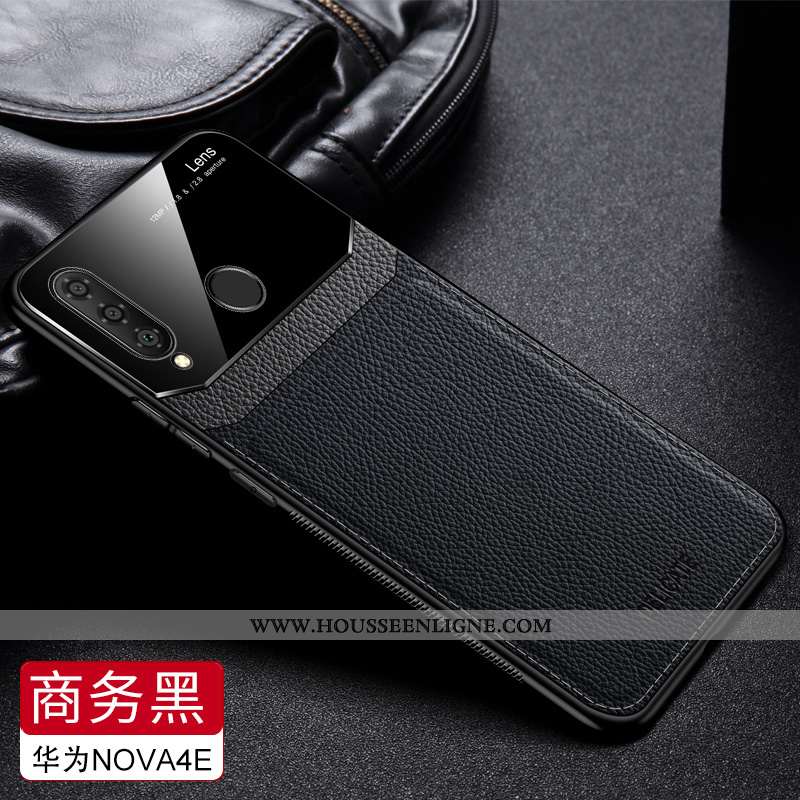 Housse Huawei P30 Lite Xl Fluide Doux Protection Incassable Modèle Fleurie Personnalité Noir Cuir
