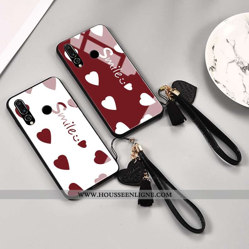 Housse Huawei P30 Lite Xl Ornements Suspendus Personnalité Verre Coque Net Rouge Téléphone Portable 
