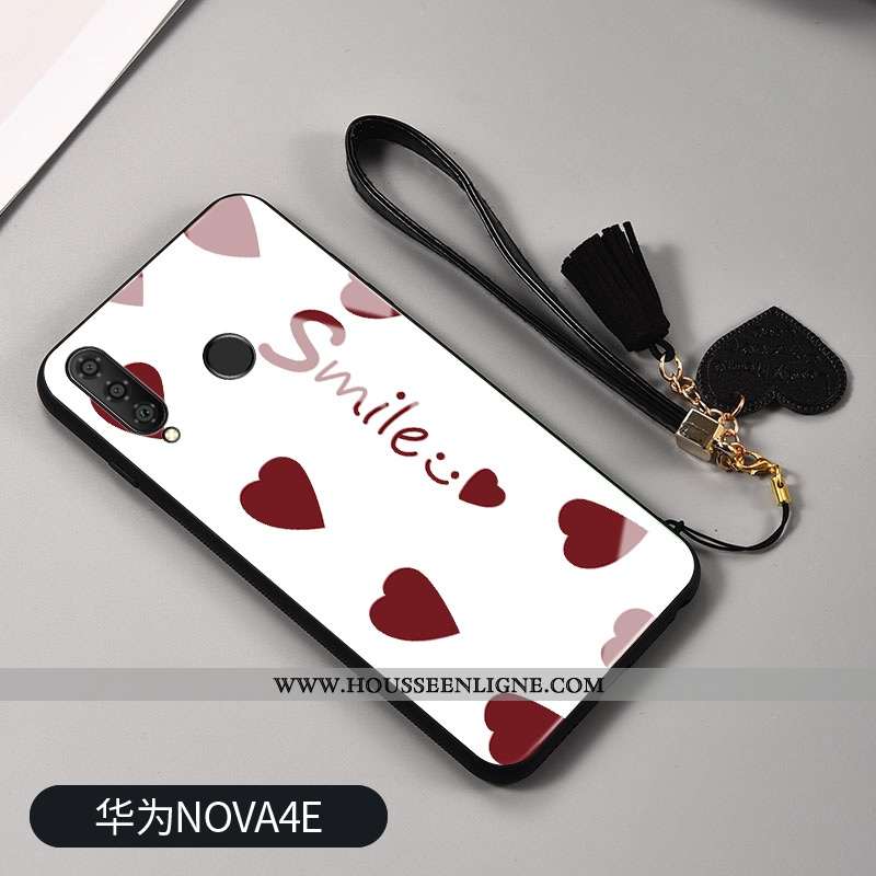 Housse Huawei P30 Lite Xl Ornements Suspendus Personnalité Verre Coque Net Rouge Téléphone Portable 