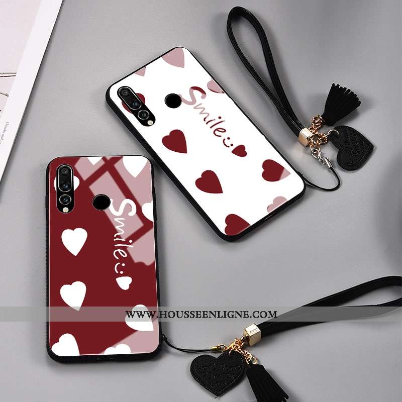 Housse Huawei P30 Lite Xl Ornements Suspendus Personnalité Verre Coque Net Rouge Téléphone Portable 
