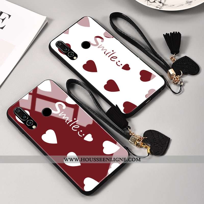Housse Huawei P30 Lite Xl Ornements Suspendus Personnalité Verre Coque Net Rouge Téléphone Portable 