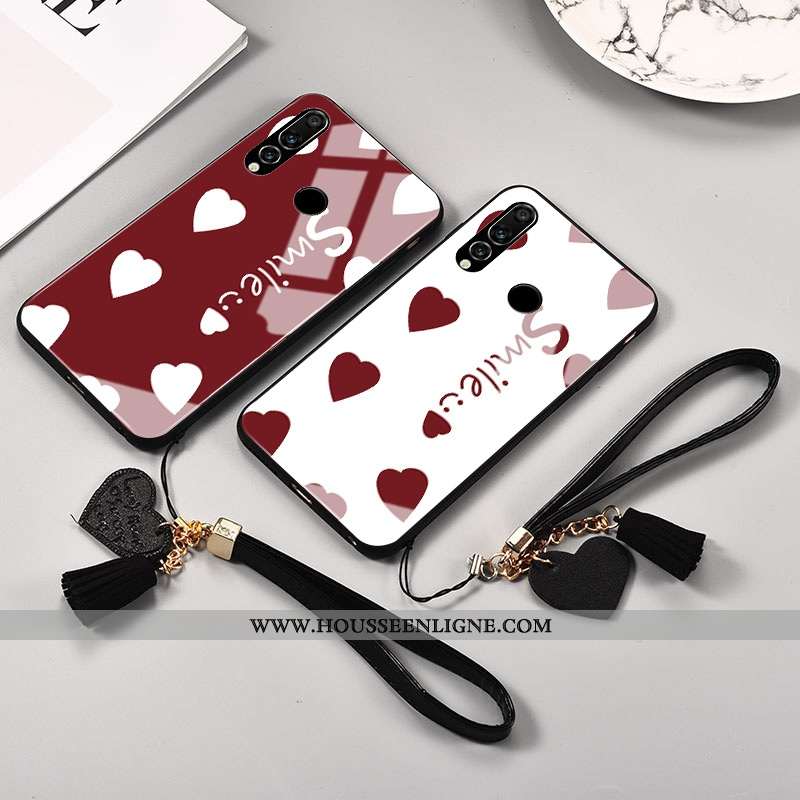 Housse Huawei P30 Lite Xl Ornements Suspendus Personnalité Verre Coque Net Rouge Téléphone Portable 