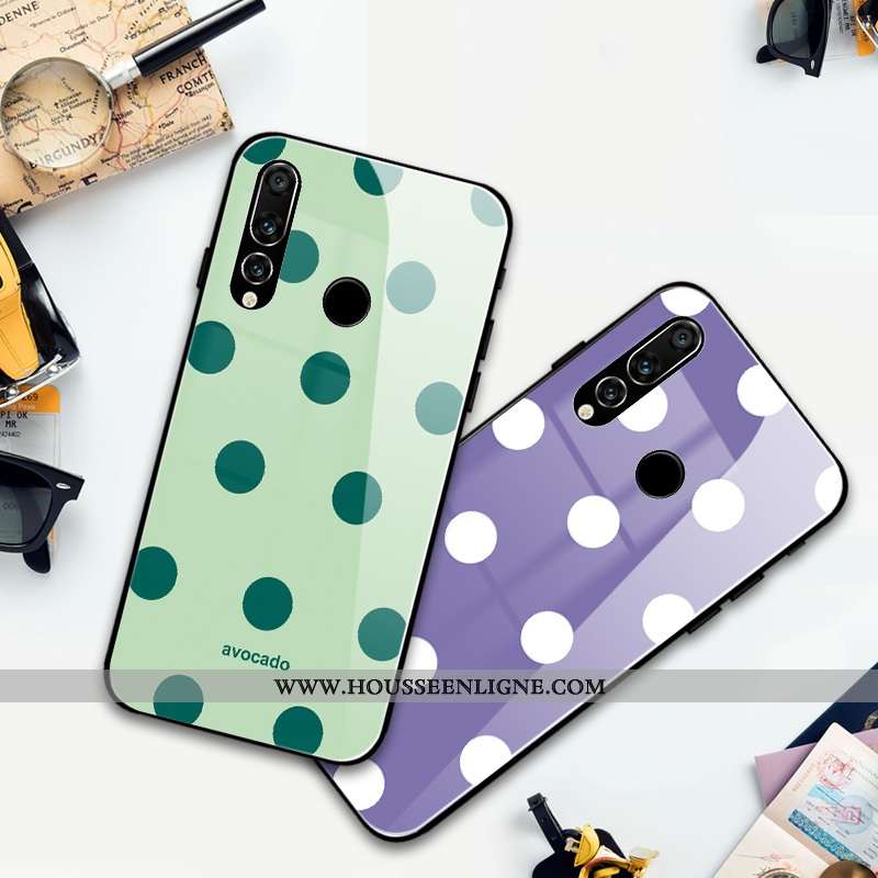 Housse Huawei P30 Lite Xl Protection Verre Point D'onde Vert Mode Téléphone Portable Incassable Vert