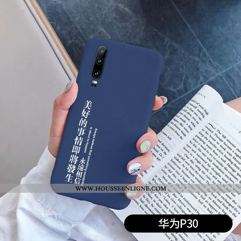 Housse Huawei P30 Légère Fluide Doux Délavé En Daim Net Rouge Créatif Rouge Frais