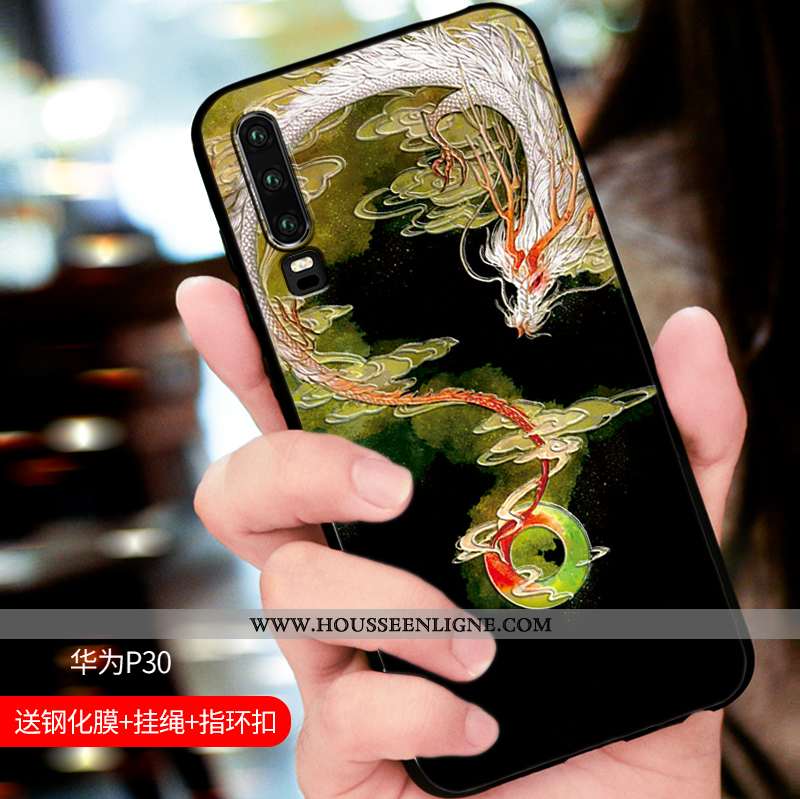 Housse Huawei P30 Légère Fluide Doux Téléphone Portable Protection Nouveau Étui Élégant Noir