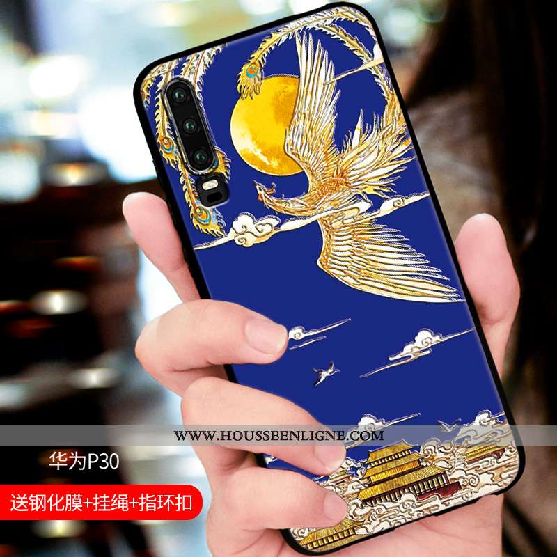 Housse Huawei P30 Légère Fluide Doux Téléphone Portable Protection Nouveau Étui Élégant Noir
