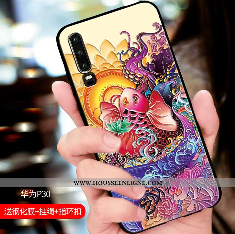 Housse Huawei P30 Légère Fluide Doux Téléphone Portable Protection Nouveau Étui Élégant Noir