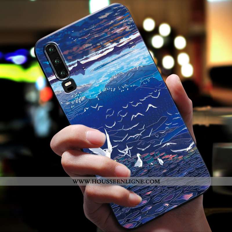 Housse Huawei P30 Légère Fluide Doux Téléphone Portable Protection Nouveau Étui Élégant Noir
