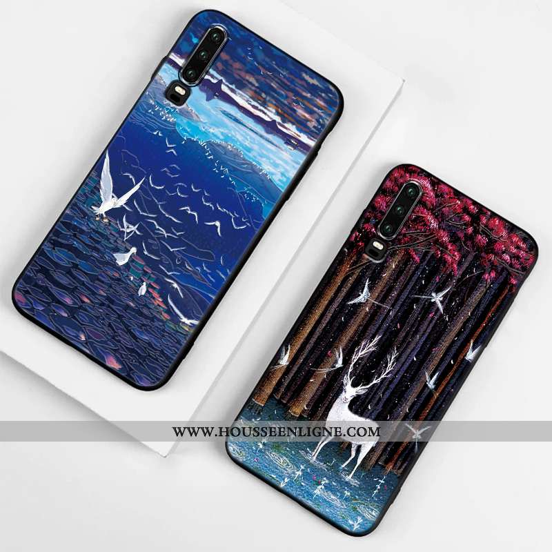 Housse Huawei P30 Légère Fluide Doux Téléphone Portable Protection Nouveau Étui Élégant Noir