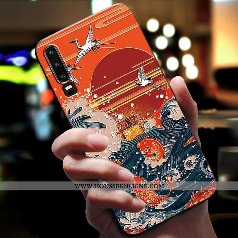Housse Huawei P30 Légère Fluide Doux Téléphone Portable Protection Nouveau Étui Élégant Noir