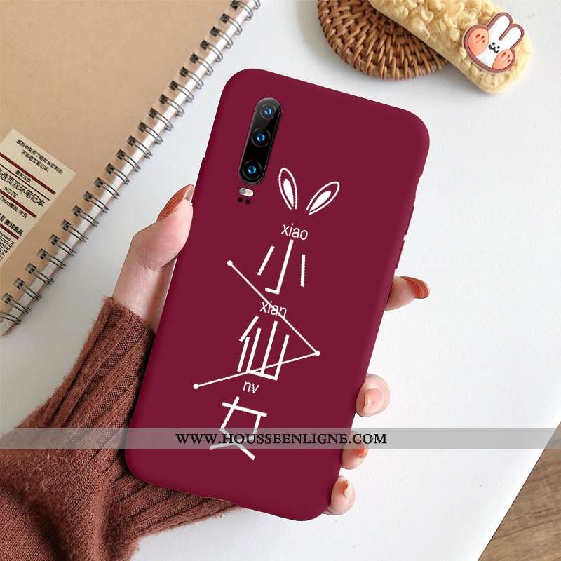 Housse Huawei P30 Mode Protection Amoureux Délavé En Daim Vent Clair Ultra Rouge