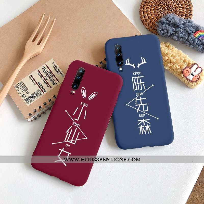 Housse Huawei P30 Mode Protection Amoureux Délavé En Daim Vent Clair Ultra Rouge
