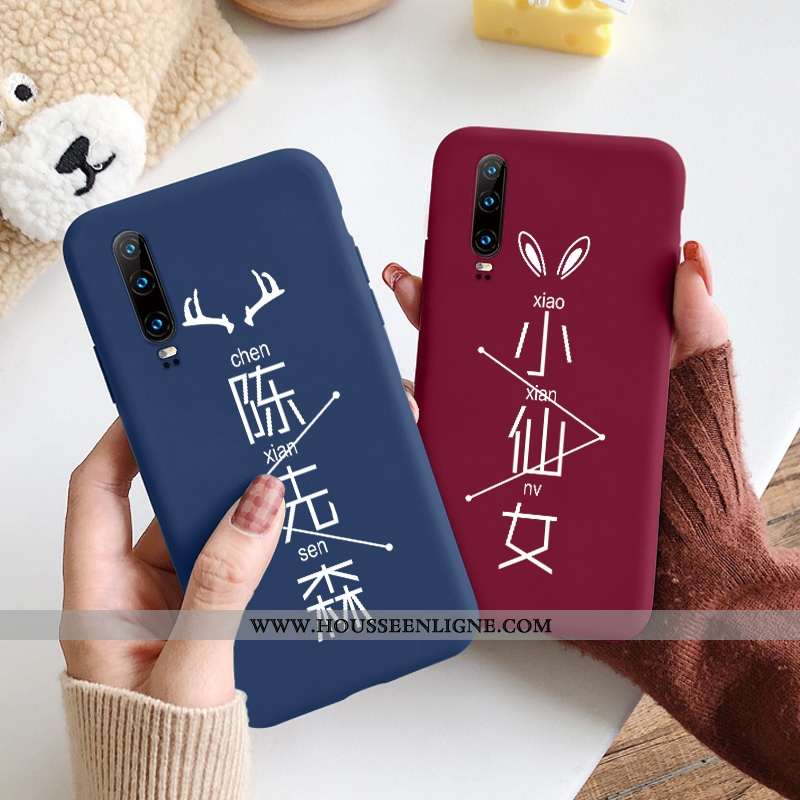 Housse Huawei P30 Mode Protection Amoureux Délavé En Daim Vent Clair Ultra Rouge