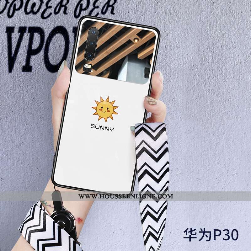 Housse Huawei P30 Ornements Suspendus Tendance Verre Soleil Luxe Vert Net Rouge Blanche