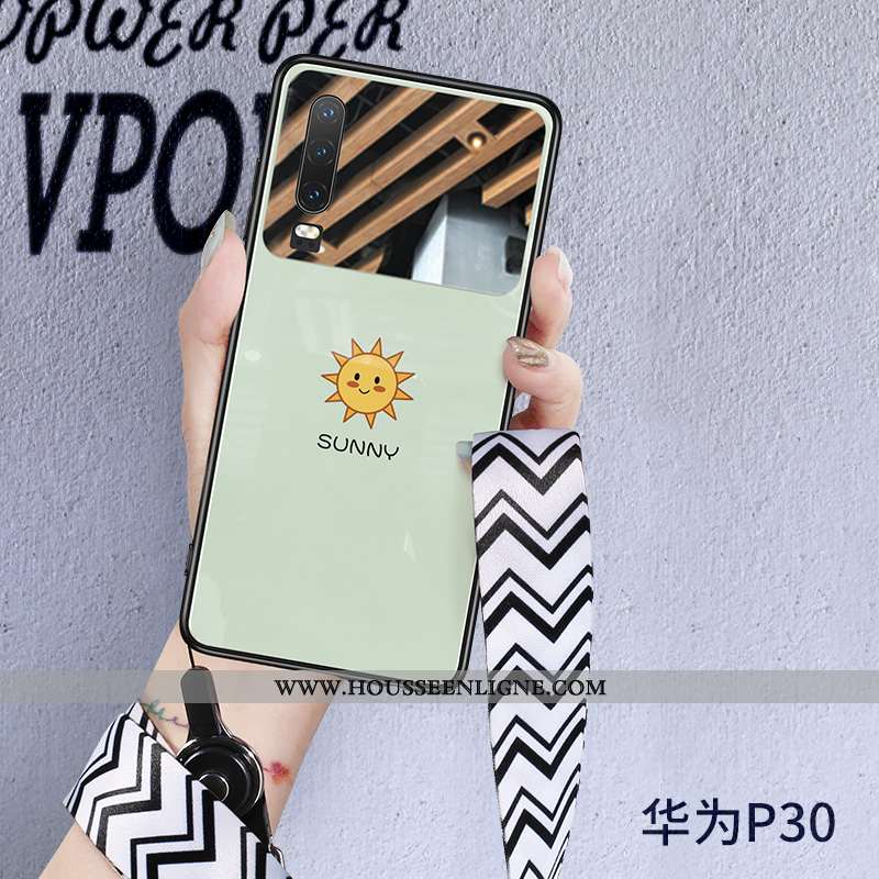 Housse Huawei P30 Ornements Suspendus Tendance Verre Soleil Luxe Vert Net Rouge Blanche