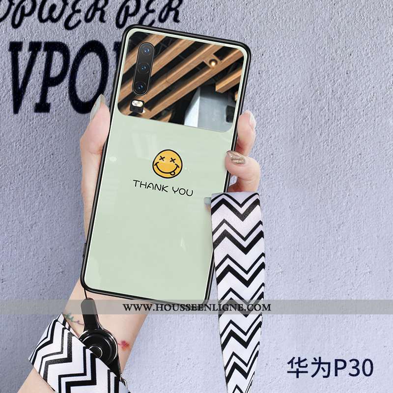 Housse Huawei P30 Ornements Suspendus Tendance Verre Soleil Luxe Vert Net Rouge Blanche