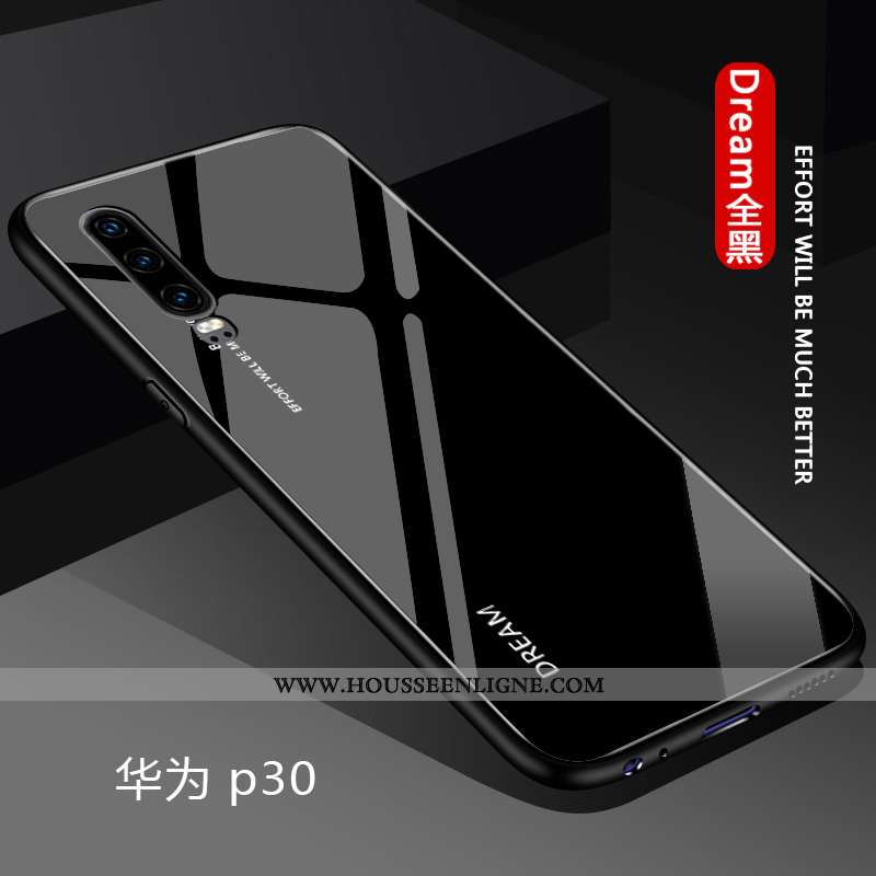 Housse Huawei P30 Personnalité Créatif Net Rouge Couleur Unie Tendance Étui Dégradé Bleu