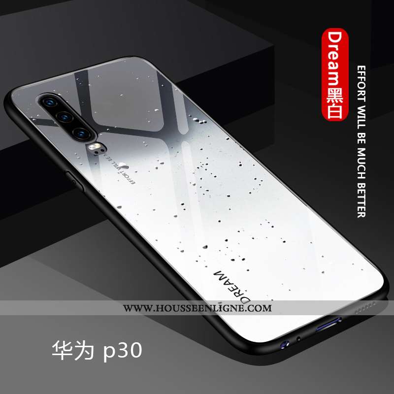 Housse Huawei P30 Personnalité Créatif Net Rouge Couleur Unie Tendance Étui Dégradé Bleu