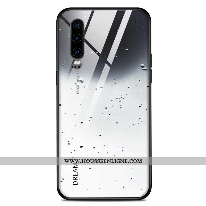 Housse Huawei P30 Personnalité Créatif Net Rouge Couleur Unie Tendance Étui Dégradé Bleu