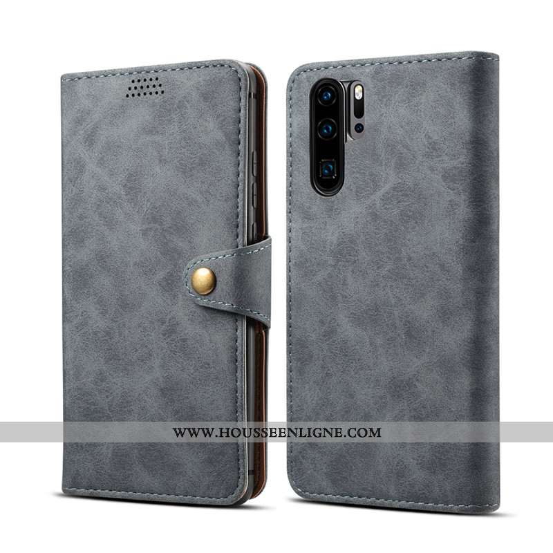 Housse Huawei P30 Pro Cuir Portefeuille Carte Coque Étui Vert Verte