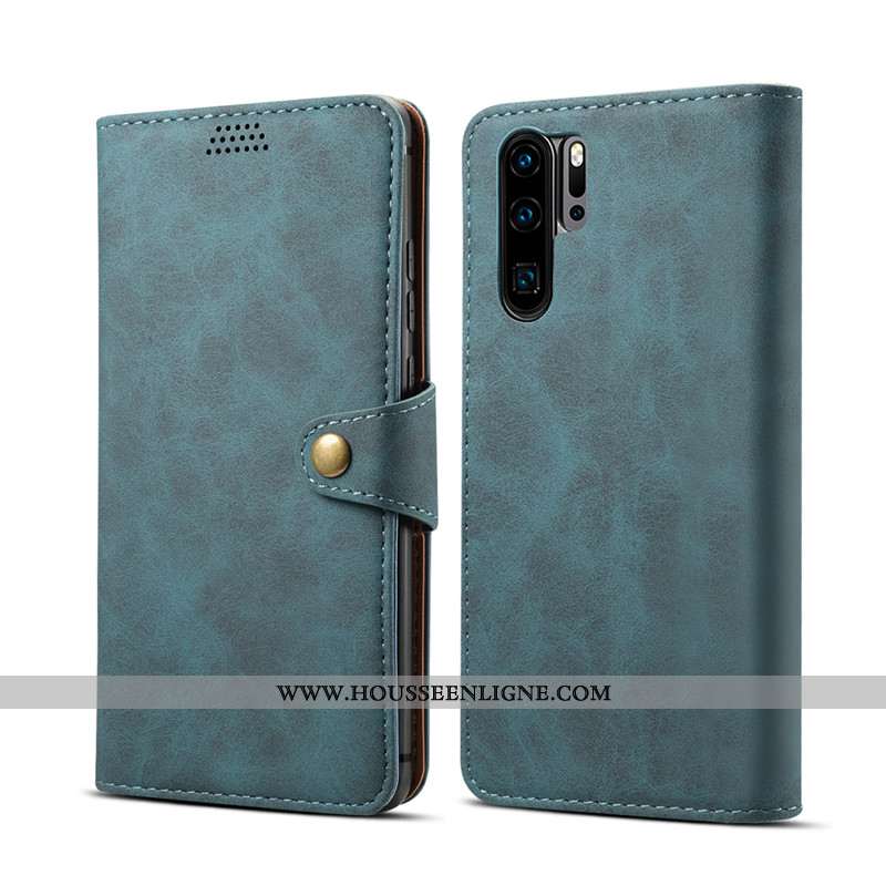 Housse Huawei P30 Pro Cuir Portefeuille Carte Coque Étui Vert Verte