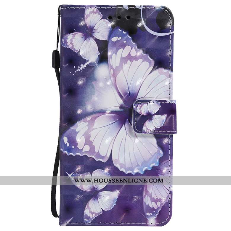 Housse Huawei P30 Pro Cuir Protection Téléphone Portable Incassable Dessin Animé Coque Bleu Foncé