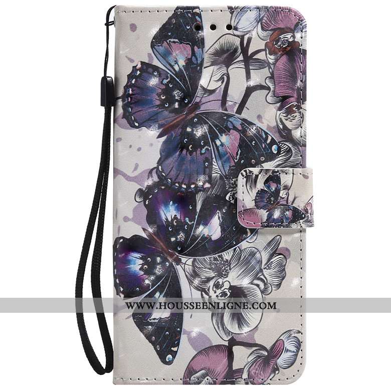 Housse Huawei P30 Pro Cuir Protection Téléphone Portable Incassable Dessin Animé Coque Bleu Foncé