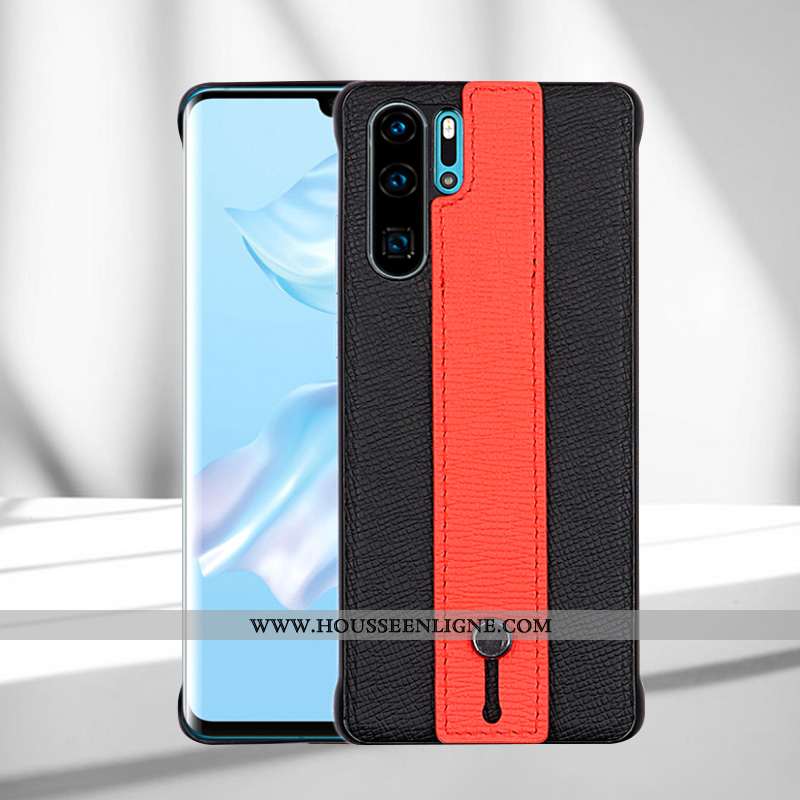 Housse Huawei P30 Pro Cuir Véritable Tendance Authentique Étui Luxe Noir Téléphone Portable