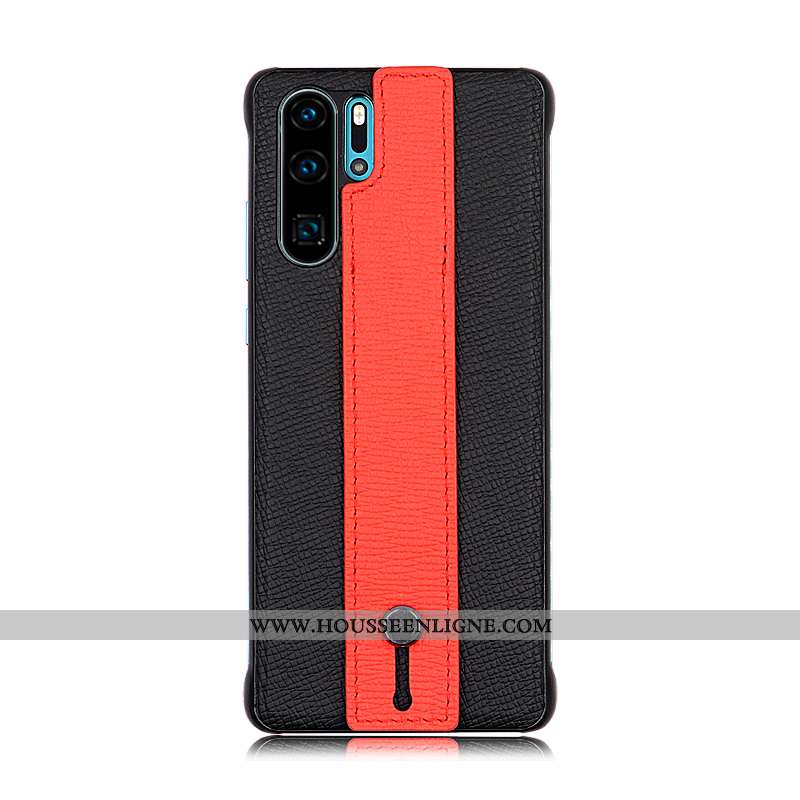 Housse Huawei P30 Pro Cuir Véritable Tendance Authentique Étui Luxe Noir Téléphone Portable