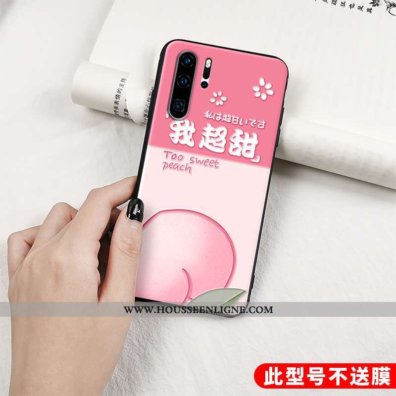 Housse Huawei P30 Pro Fluide Doux Silicone Fruit Net Rouge Charmant Étui Protection