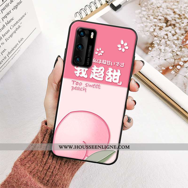 Housse Huawei P30 Pro Fluide Doux Silicone Fruit Net Rouge Charmant Étui Protection