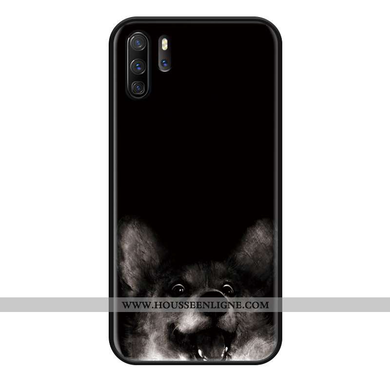 Housse Huawei P30 Pro Gaufrage Charmant Courte Simple Étui Amoureux Protection Noir