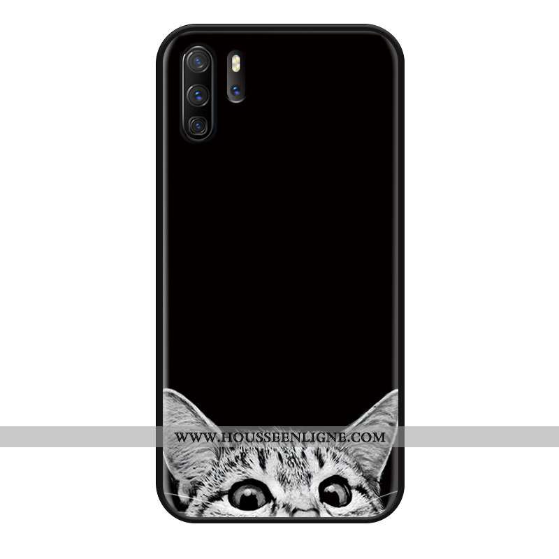 Housse Huawei P30 Pro Gaufrage Charmant Courte Simple Étui Amoureux Protection Noir