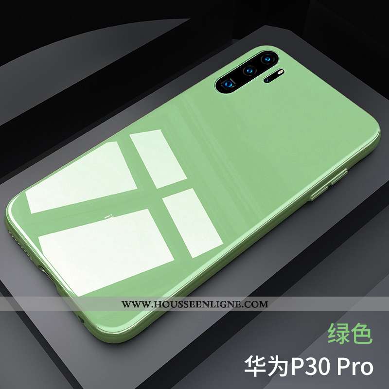 Housse Huawei P30 Pro Légère Verre Miroir Vent Coque Net Rouge Rose
