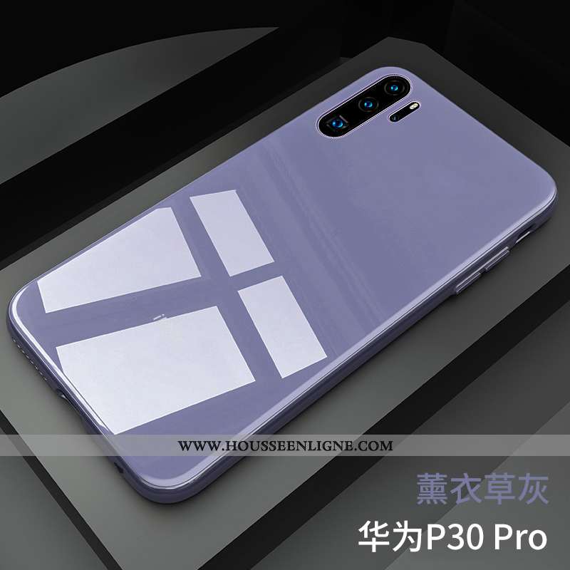 Housse Huawei P30 Pro Légère Verre Miroir Vent Coque Net Rouge Rose