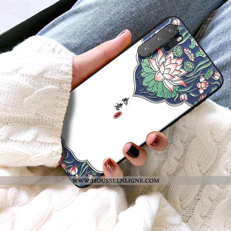 Housse Huawei P30 Pro Personnalité Créatif Téléphone Portable Dimensionnel Gaufrage Coque Vintage Bl