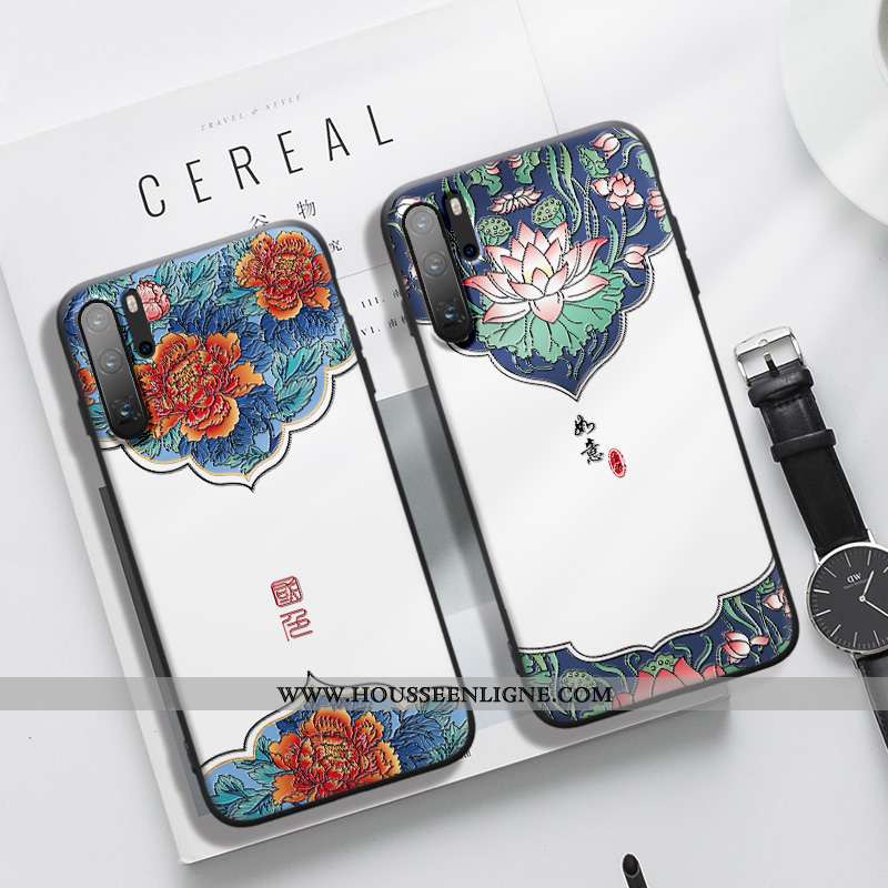 Housse Huawei P30 Pro Personnalité Créatif Téléphone Portable Dimensionnel Gaufrage Coque Vintage Bl