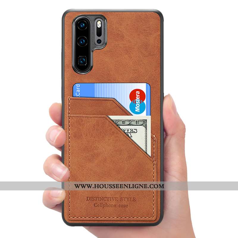 Housse Huawei P30 Pro Portefeuille Cuir Coque Rouge Étui Téléphone Portable